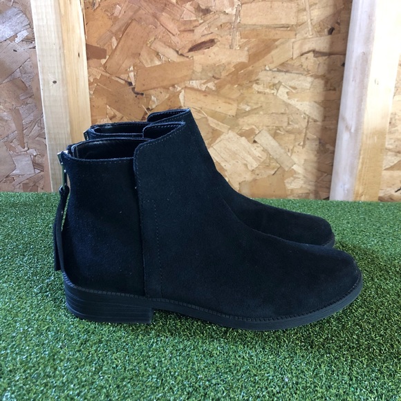 Steve Madden Darko Black Suede Zip Booties Shoes Women’s Size 5.5